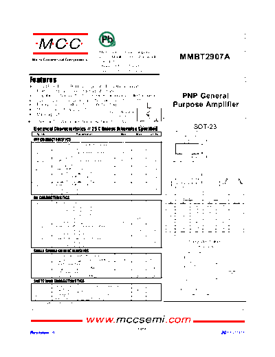 MCC mmbt2907a sot-23  . Electronic Components Datasheets Active components Transistors MCC mmbt2907a_sot-23.pdf