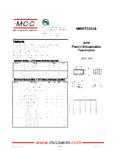 MCC mmdt2222a sot-363  . Electronic Components Datasheets Active components Transistors MCC mmdt2222a_sot-363.pdf