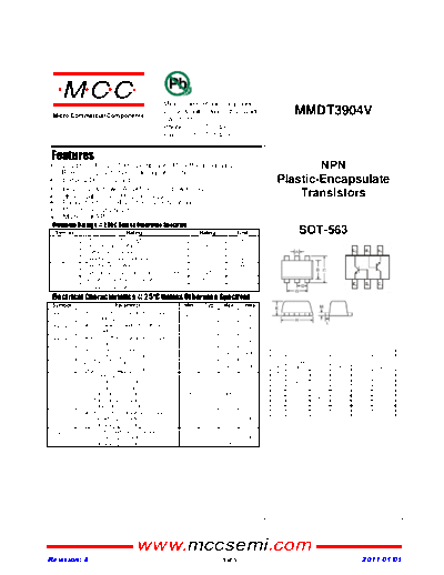 MCC mmdt3904v sot-563  . Electronic Components Datasheets Active components Transistors MCC mmdt3904v_sot-563.pdf