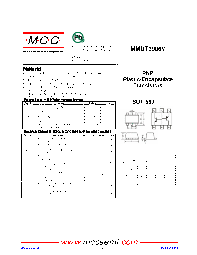 MCC mmdt3906v sot-563  . Electronic Components Datasheets Active components Transistors MCC mmdt3906v_sot-563.pdf