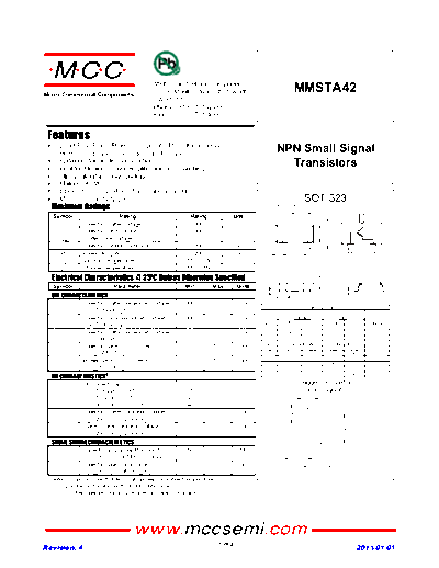 MCC mmsta42 sot-323  . Electronic Components Datasheets Active components Transistors MCC mmsta42_sot-323.pdf