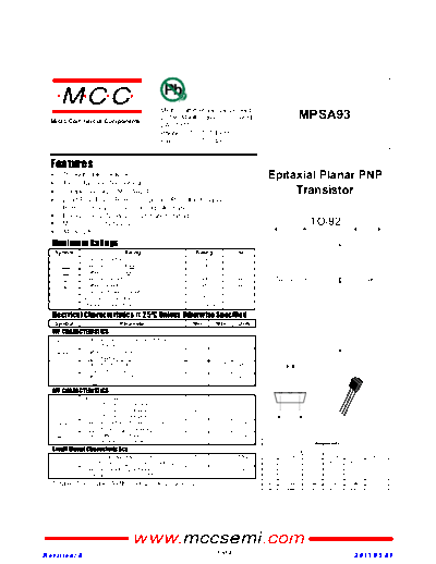 MCC mpsa93 to-92  . Electronic Components Datasheets Active components Transistors MCC mpsa93_to-92.pdf