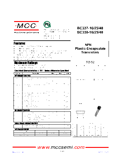 MCC bc337-16-25-40 bc338-16-25-40  . Electronic Components Datasheets Active components Transistors MCC bc337-16-25-40_bc338-16-25-40.pdf