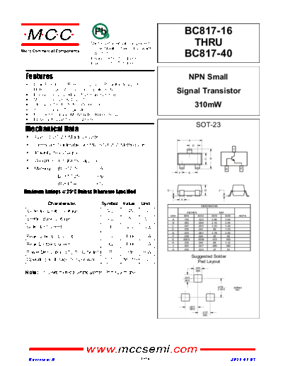MCC bc817-16 bc817-40 sot-23  . Electronic Components Datasheets Active components Transistors MCC bc817-16_bc817-40_sot-23.pdf