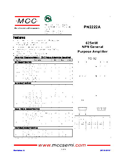 MCC pn2222a to-92  . Electronic Components Datasheets Active components Transistors MCC pn2222a_to-92.pdf