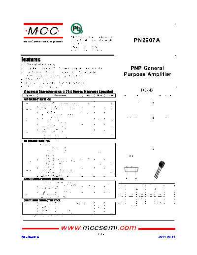 MCC pn2907a to-92  . Electronic Components Datasheets Active components Transistors MCC pn2907a_to-92.pdf