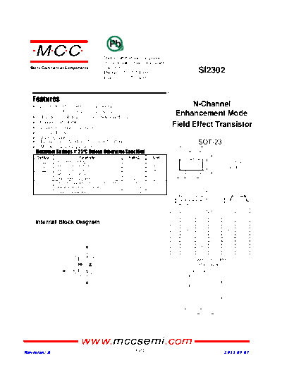 MCC si2302  . Electronic Components Datasheets Active components Transistors MCC si2302.pdf