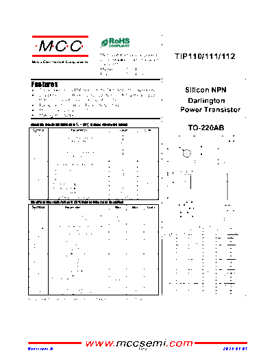 MCC tip110 tip111 tip112 to-220  . Electronic Components Datasheets Active components Transistors MCC tip110_tip111_tip112_to-220.pdf