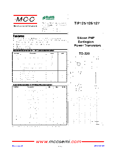 MCC tip125 tip126 tip127  . Electronic Components Datasheets Active components Transistors MCC tip125_tip126_tip127.pdf