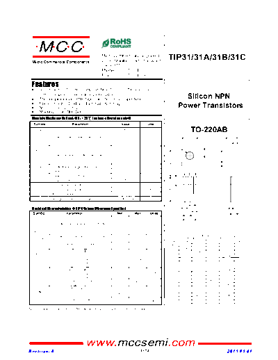 MCC tip31 tip31a tip31b tip31c to-220  . Electronic Components Datasheets Active components Transistors MCC tip31_tip31a_tip31b_tip31c_to-220.pdf