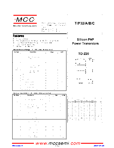 MCC tip32 a b c to220  . Electronic Components Datasheets Active components Transistors MCC tip32_a_b_c_to220.pdf