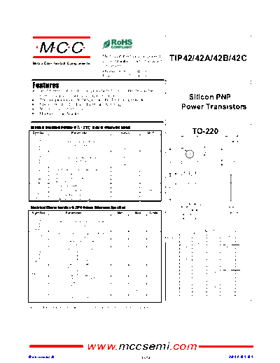 MCC tip42 tip42a tip42b tip42c to-220  . Electronic Components Datasheets Active components Transistors MCC tip42_tip42a_tip42b_tip42c_to-220.pdf