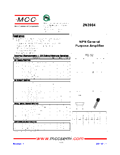 MCC 2n3904(to-92)  . Electronic Components Datasheets Active components Transistors MCC 2n3904(to-92).pdf