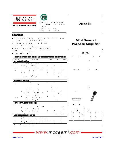 MCC 2n4401  . Electronic Components Datasheets Active components Transistors MCC 2n4401.pdf