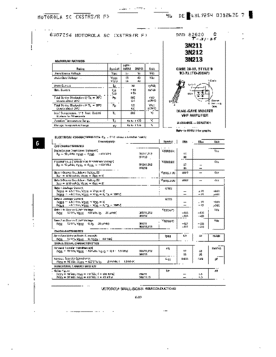Motorola 3n211 3n212 3n213  . Electronic Components Datasheets Active components Transistors Motorola 3n211_3n212_3n213.pdf