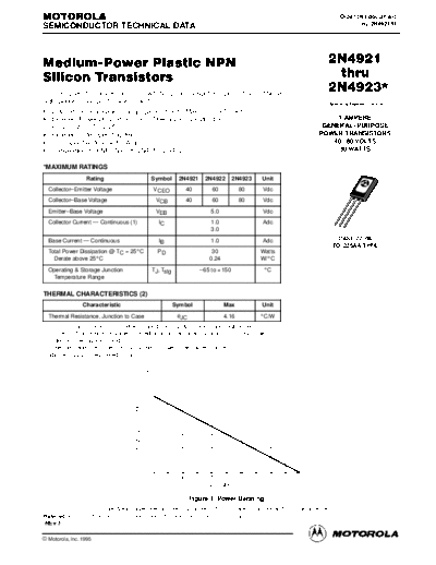 Motorola 2n4921 2n4922 2n4923  . Electronic Components Datasheets Active components Transistors Motorola 2n4921_2n4922_2n4923.pdf