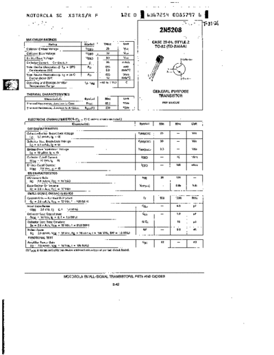 Motorola 2n5208  . Electronic Components Datasheets Active components Transistors Motorola 2n5208.pdf