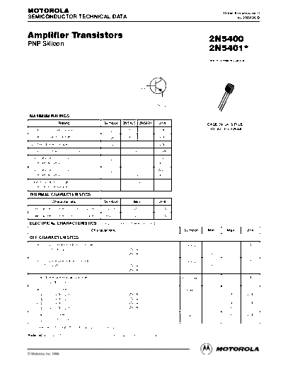 Motorola 2n5400 2n5401  . Electronic Components Datasheets Active components Transistors Motorola 2n5400_2n5401.pdf