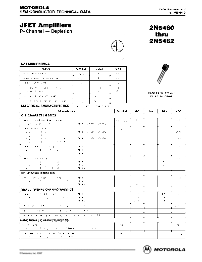 Motorola 2n5460 2n5461 2n5462  . Electronic Components Datasheets Active components Transistors Motorola 2n5460_2n5461_2n5462.pdf