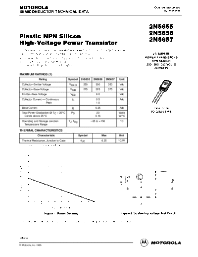 . Electronic Components Datasheets 2n5655-57  . Electronic Components Datasheets Active components Transistors Motorola 2n5655-57.pdf