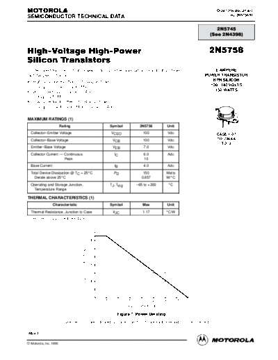 . Electronic Components Datasheets 2n5758re  . Electronic Components Datasheets Active components Transistors Motorola 2n5758re.pdf