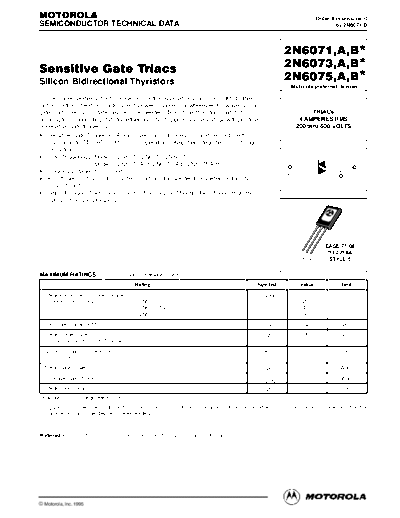 Motorola 2n6071 2n6073 2n6075  . Electronic Components Datasheets Active components Transistors Motorola 2n6071_2n6073_2n6075_.pdf