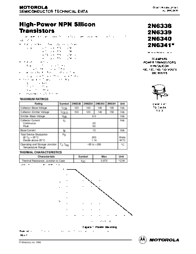 Motorola 2n6338 2n6339 2n6340 2n6341  . Electronic Components Datasheets Active components Transistors Motorola 2n6338_2n6339_2n6340_2n6341.pdf