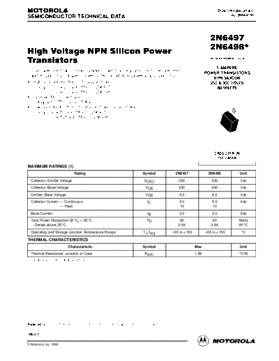 Motorola 2n6497 2n6498  . Electronic Components Datasheets Active components Transistors Motorola 2n6497_2n6498.pdf