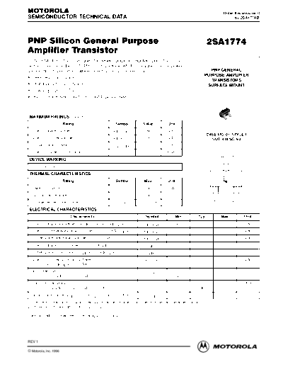 Motorola 2sa1774rev1  . Electronic Components Datasheets Active components Transistors Motorola 2sa1774rev1.pdf