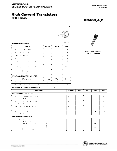 Motorola bc489rev  . Electronic Components Datasheets Active components Transistors Motorola bc489rev.pdf