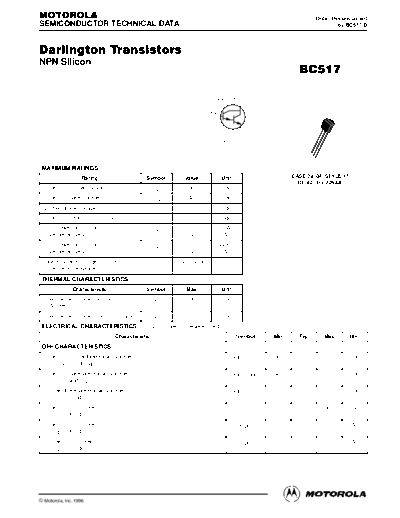 Motorola bc517rev  . Electronic Components Datasheets Active components Transistors Motorola bc517rev.pdf