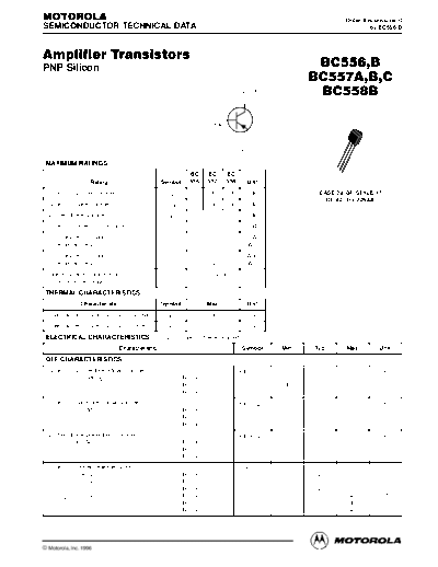 . Electronic Components Datasheets bc556 bc557 bc558  . Electronic Components Datasheets Active components Transistors Motorola bc556_bc557_bc558.pdf