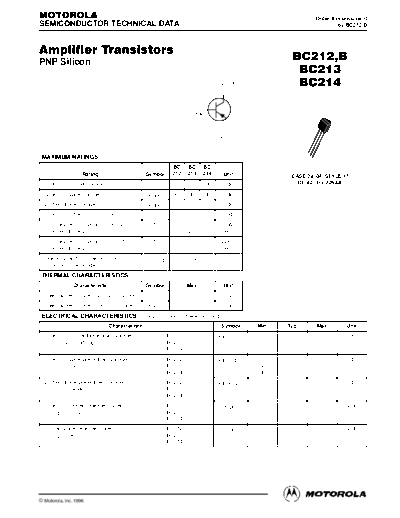 Motorola bc212 bc213 bc214  . Electronic Components Datasheets Active components Transistors Motorola bc212_bc213_bc214.pdf
