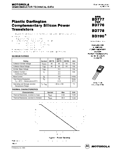 Motorola bd776 bd777 bd778 bd780  . Electronic Components Datasheets Active components Transistors Motorola bd776_bd777_bd778_bd780.pdf