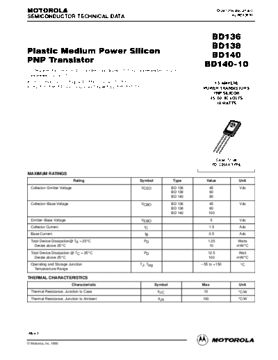 Motorola bd136 bd138 bd140-10  . Electronic Components Datasheets Active components Transistors Motorola bd136_bd138_bd140-10.pdf