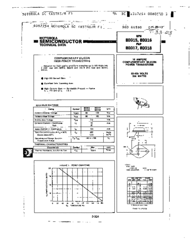 Motorola bd315 bd316 bd317 bd318  . Electronic Components Datasheets Active components Transistors Motorola bd315_bd316_bd317_bd318.pdf