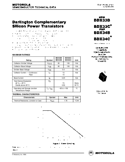 Motorola bdx33b bdx34b  . Electronic Components Datasheets Active components Transistors Motorola bdx33b_bdx34b.pdf