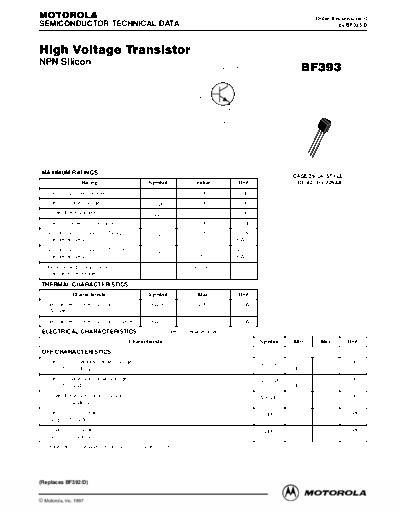 Motorola bf393rev0  . Electronic Components Datasheets Active components Transistors Motorola bf393rev0.pdf