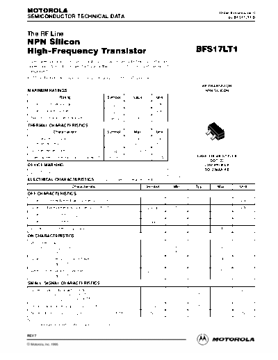 Motorola bfs17lt1  . Electronic Components Datasheets Active components Transistors Motorola bfs17lt1.pdf
