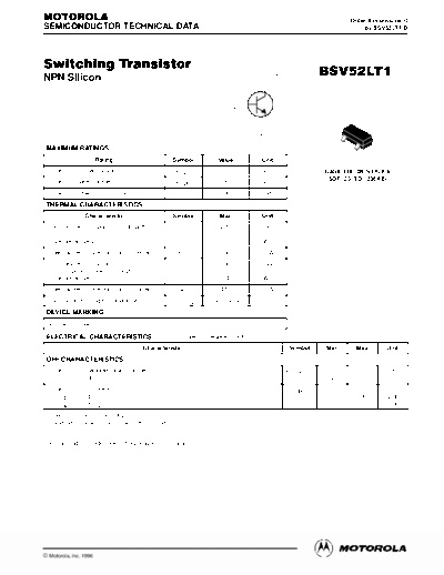 Motorola bsv52lt1  . Electronic Components Datasheets Active components Transistors Motorola bsv52lt1.pdf