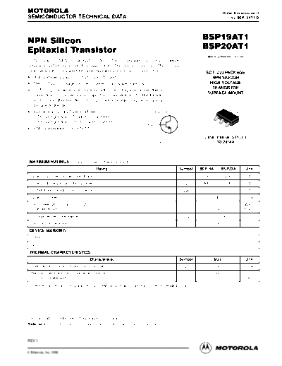 Motorola bsp19at bsp20a  . Electronic Components Datasheets Active components Transistors Motorola bsp19at_bsp20a.pdf