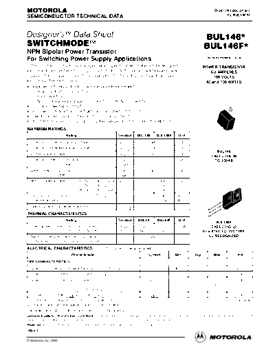 Motorola bul146re  . Electronic Components Datasheets Active components Transistors Motorola bul146re.pdf