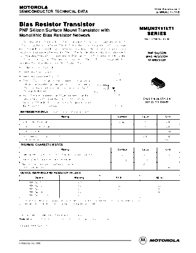 Motorola mmun2111lt1rev0d  . Electronic Components Datasheets Active components Transistors Motorola mmun2111lt1rev0d.pdf