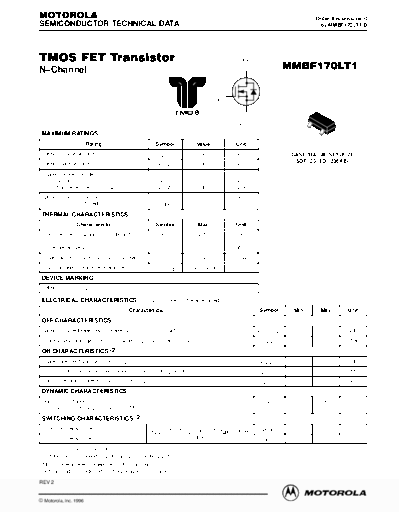 Motorola mmbf170lt1rev2d  . Electronic Components Datasheets Active components Transistors Motorola mmbf170lt1rev2d.pdf