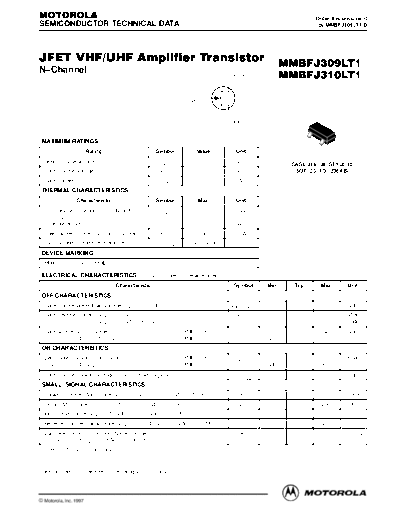 . Electronic Components Datasheets mmbfj309 mmbfj310  . Electronic Components Datasheets Active components Transistors Motorola mmbfj309_mmbfj310.pdf