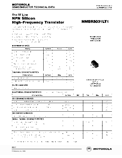 Motorola mmbr5031  . Electronic Components Datasheets Active components Transistors Motorola mmbr5031.pdf