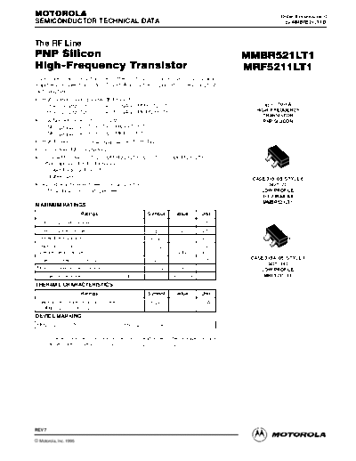 Motorola mmbr521lt1 mrf5211lt1  . Electronic Components Datasheets Active components Transistors Motorola mmbr521lt1_mrf5211lt1.pdf