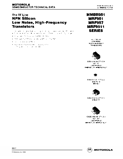 Motorola mmbr951 mrf951 mrf957 mrf9511  . Electronic Components Datasheets Active components Transistors Motorola mmbr951_mrf951_mrf957_mrf9511.pdf