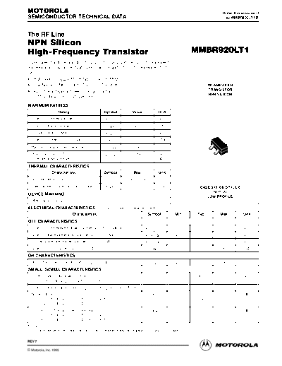 Motorola mmbr920   . Electronic Components Datasheets Active components Transistors Motorola mmbr920_.pdf