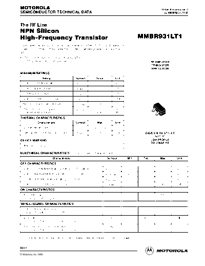 Motorola mmbr931l  . Electronic Components Datasheets Active components Transistors Motorola mmbr931l.pdf